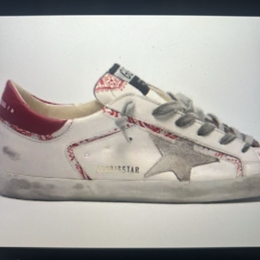 Golden Goose Leather Printed Bandana Superstar Sneaker